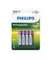 Pack De 4 Pilas Aaa Philips R03B4A95/10/ 1.2V/ Recargables