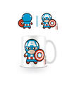 Taza Desayuno Capitán América Kawaii