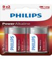 Pack De 2 Pilas D Philips Lr20P2B/10/ 1.5V/ Alcalinas