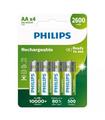 Pack De 4 Pilas Aa Philips R6B4B260/10/ 1.2V/ Recargables