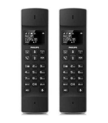 Philips D1602B - 2 Teléfonos Fijo Inalámbrico Duo, Pantalla 4,1 cm