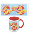 Taza Color Interno Roja Stanger Things 4 Surfer Boy Pizza